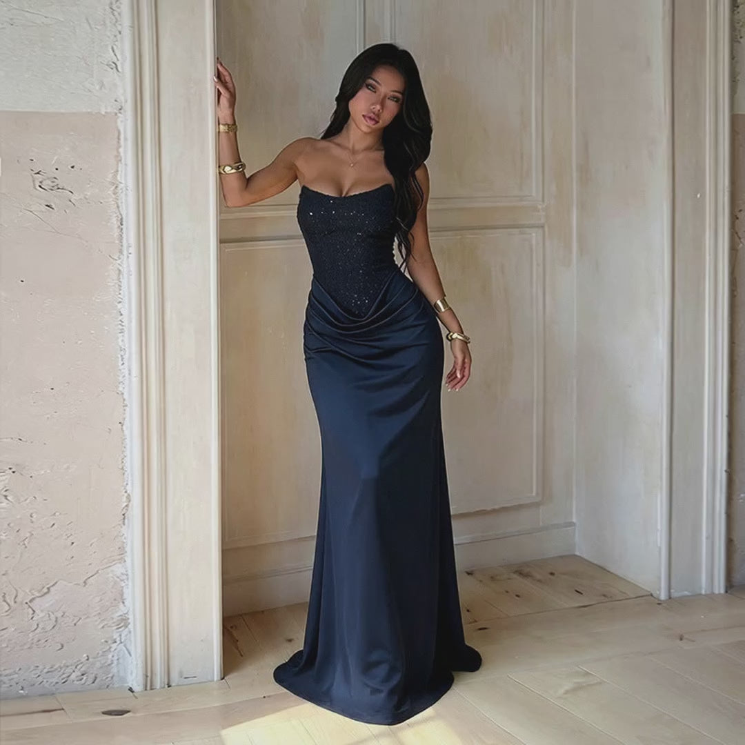 Women's Sleeveless V-Neck Off-Shoulder Slim Fit Party Dress