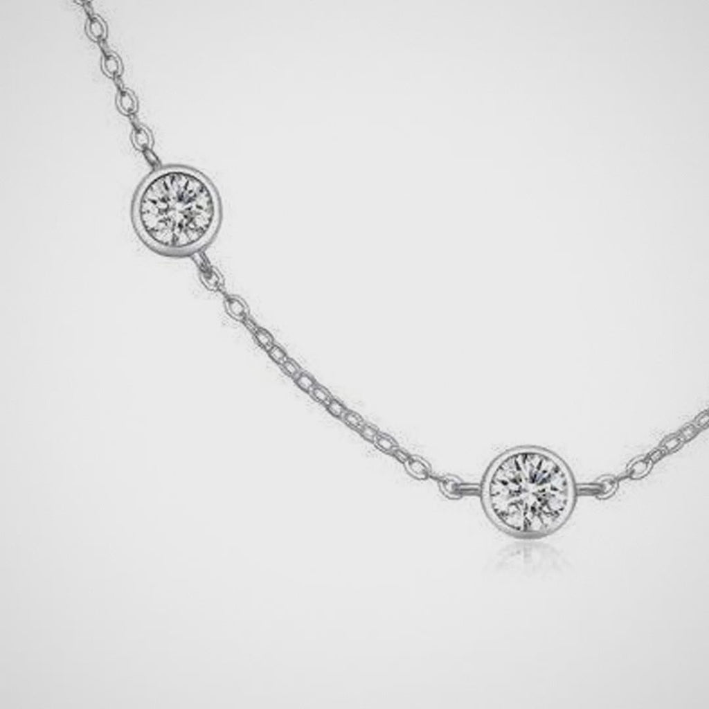 French Bubble Diamond Necklace for Women Elegant Round Pendant Light Luxury Clavicle Chain