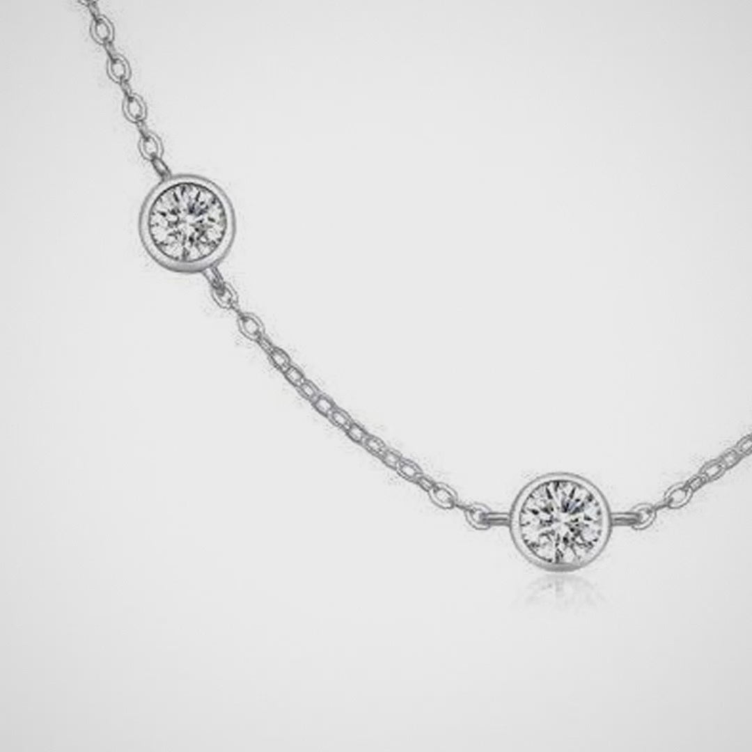 French Bubble Diamond Necklace for Women Elegant Round Pendant Light Luxury Clavicle Chain