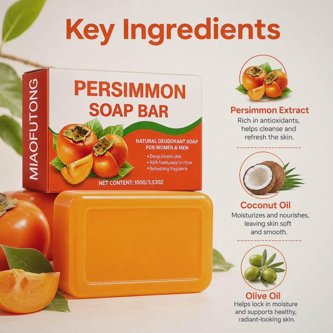Persimmon Extract Deodorizing Moisturizing Handmade Body Soap