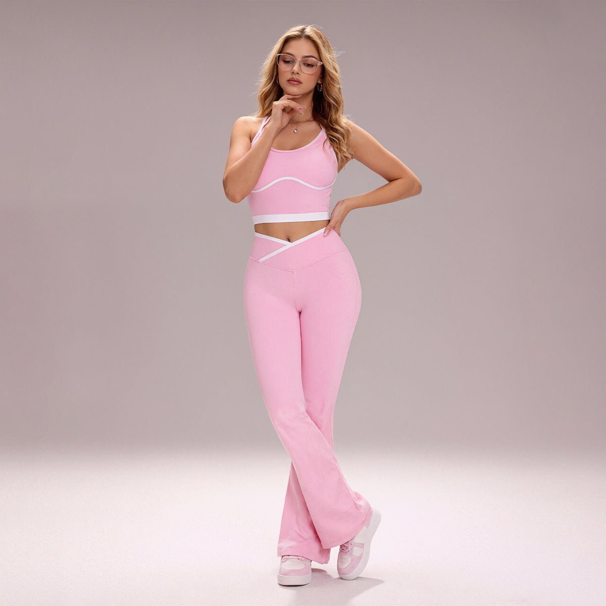 Women Quick Dry Yoga Sports Suit Two Piece Set Long Sleeve Fitness Outfit teemdrop