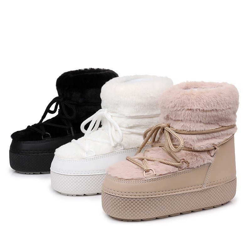 Women Winter Snow Boots Short Plush Warm Waterproof Platform Boots teemdrop